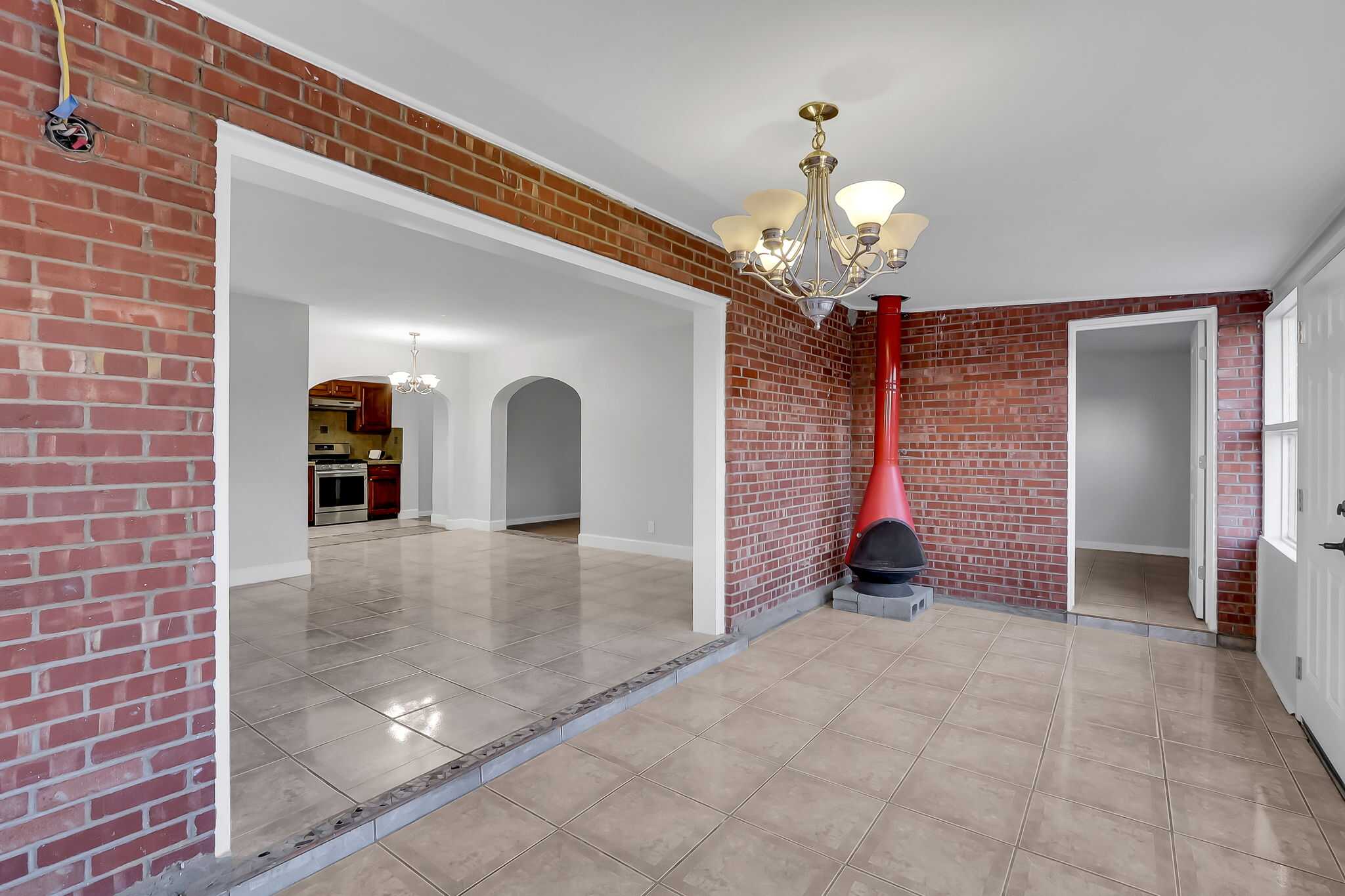 brick gargage conversion to living space