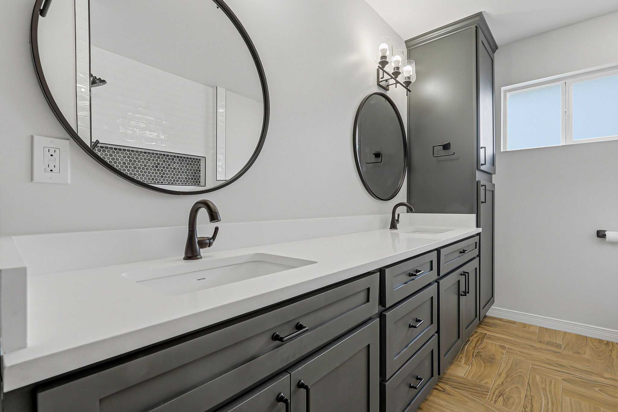 Custom bathroom vanity with LED mirror - El Paso, TX
